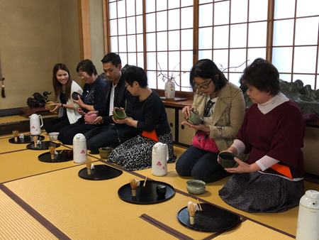 Japanese tea and the procedure for making tea experience at the Former Seto Family House