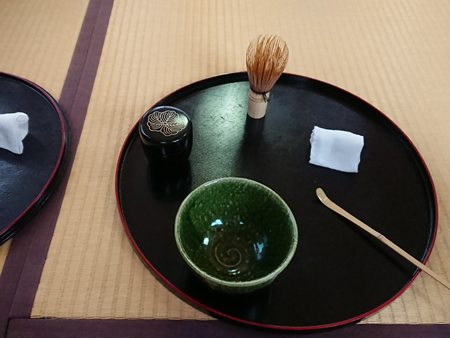 Japanese tea and the procedure for making tea experience at the Former Seto Family House